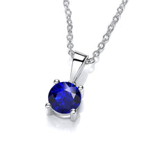 Cornflower Blue Sapphire Precious Stone Pendant 2-ct 14 Karat White Gold – main view