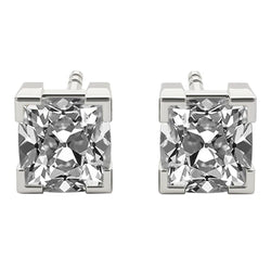 Earth-Mined Cushion Cut Fine Diamond Stud Earrings – 6.50 ct in