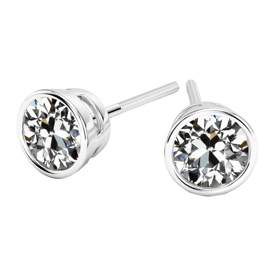 Earrings 14K White Gold with Fine Diamond – main view