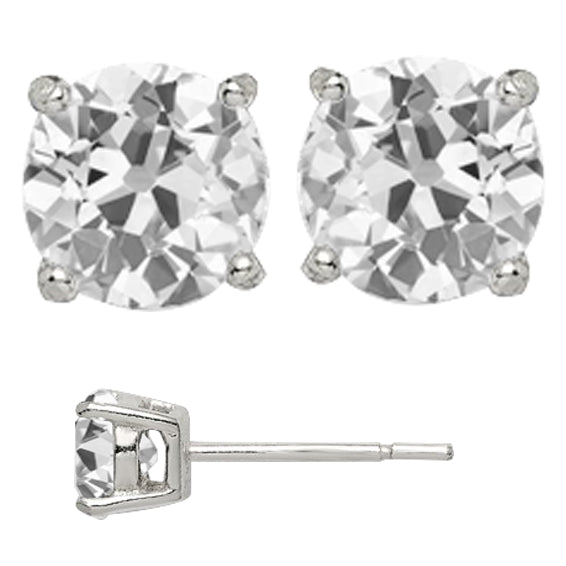 Authentic Diamond Earrings 7 ct 14 Karat White Gold – main view