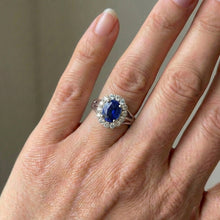 natural round sapphire 2.40ct ring with diamond accents