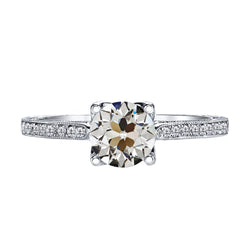 Diamond Old European Cut Solitaire with Side Stones 3 ct in 14