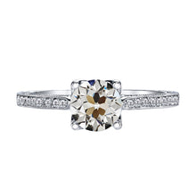 Antique Cushion Diamond ring in 14 Karat White Gold – main view