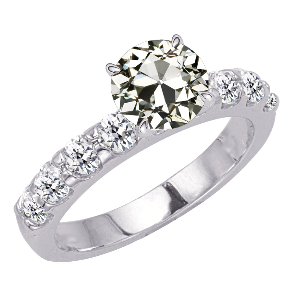 Elegant Brilliant Diamond Solitaire Ring with Accents 4.50 ct – main view
