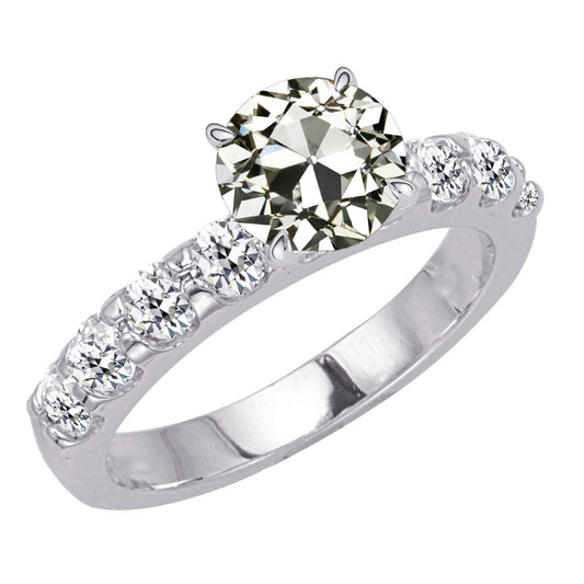 Elegant Brilliant Diamond Solitaire Ring with Accents 4.50 ct – main view