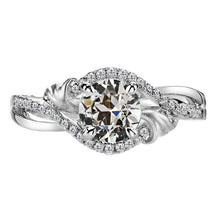 Authentic Diamond Solitaire Ring with Accents 3 ct 14K White Gold – main view