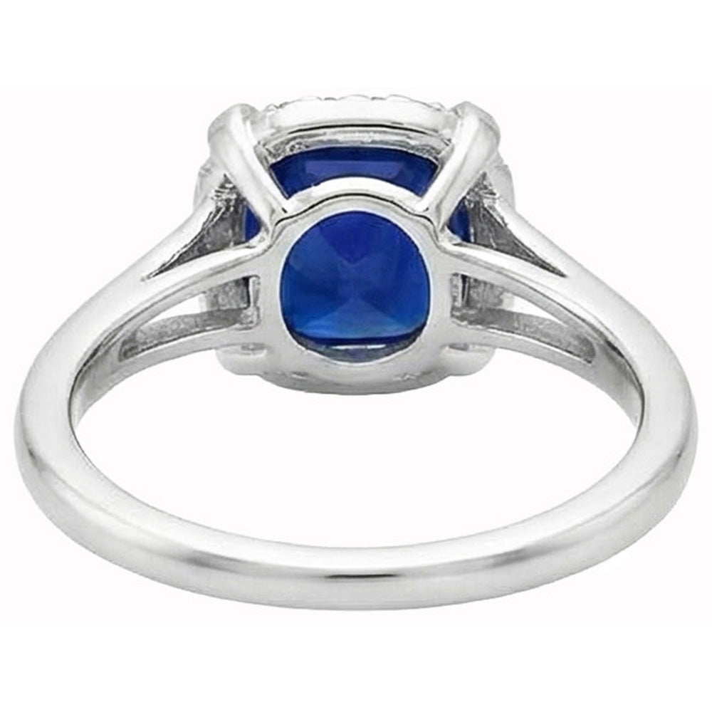 Solitaire With Accents 2.50 Ct Sri Lankan Sapphire And Natural Earth Mined DIAMOND ( NOT LAB GROWN )s Ring