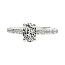 Old Mine Cut Diamond ring in 14K White Gold – main view