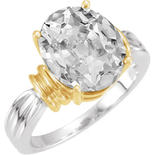 Brilliant Diamond Old Mine Cut Solitaire Engagement Ring in 14 Karat Two Tone Gold – main view
