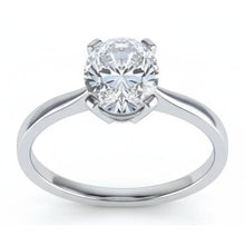 Solitaire Oval 2.50 Carats Real Natural Earth Mined Diamond Engagement Ring 14K White Gold