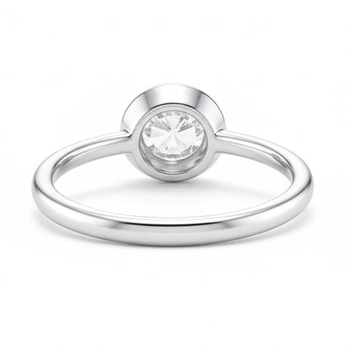 Solitaire Ring Bezel Set Round Old Natural Earth Mined Diamond 1 Carat White Gold