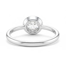 Solitaire Ring Bezel Set Round Old Natural Earth Mined Diamond 1 Carat White Gold