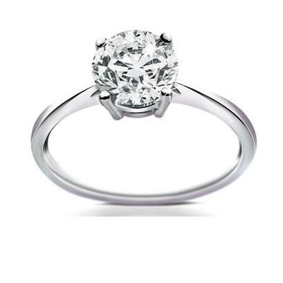 Solitaire Round Cut 2.50 Carats Natural Earth Mined Diamond Engagement Ring White Gold 14K