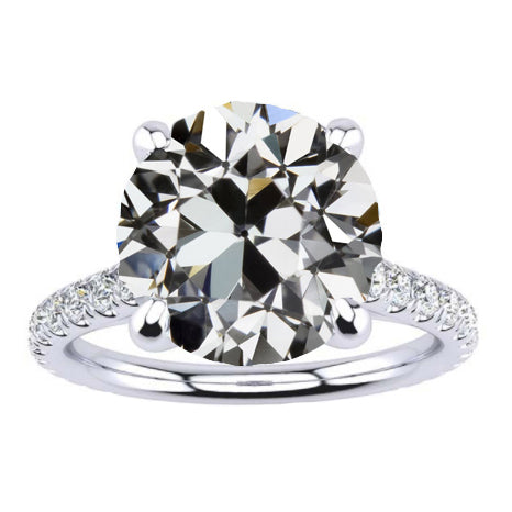 Genuine Brilliant Diamond Accent Solitaire Ring 4.50 ct 14K White Gold – main view