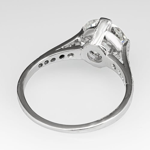 Solitaire With Accents Ring Round Old Miner Genuine Diamonds 2.50 Carats