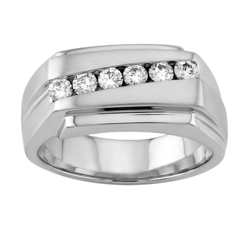 Sparkling 0.50 Carats Round Genuine Natural Earth Mined DIAMOND ( NOT LAB GROWN )s Men Ring White Gold 14K