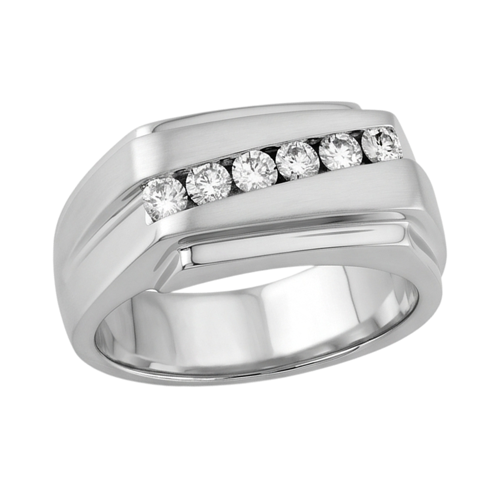 Sparkling 0.50 Carats Round Genuine Natural Earth Mined DIAMOND ( NOT LAB GROWN )s Men Ring White Gold 14K