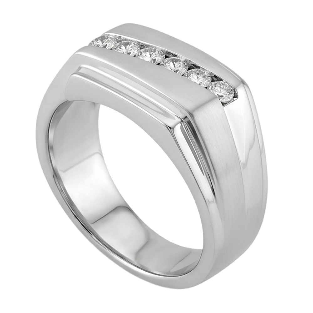 Sparkling 0.50 Carats Round Genuine Natural Earth Mined DIAMOND ( NOT LAB GROWN )s Men Ring White Gold 14K