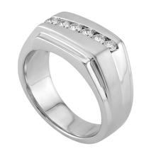 Sparkling 0.50 Carats Round Genuine Natural Earth Mined DIAMOND ( NOT LAB GROWN )s Men Ring White Gold 14K