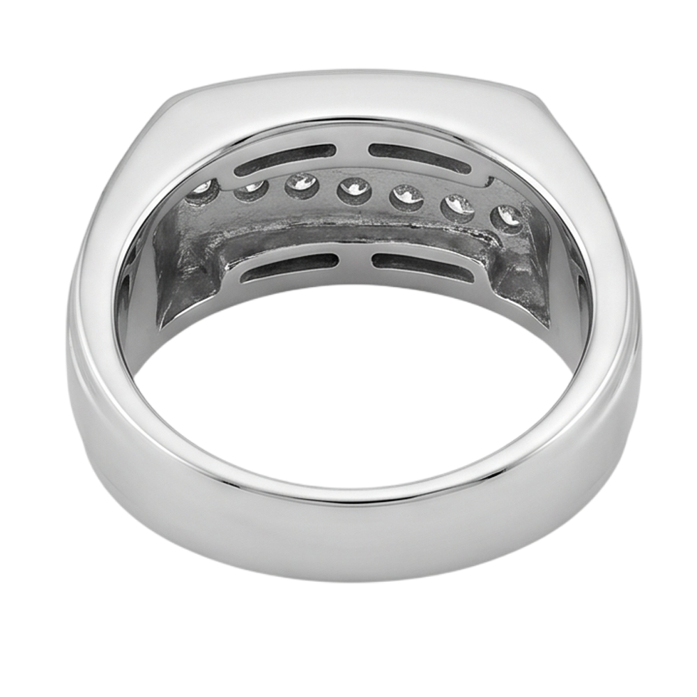 Sparkling 0.50 Carats Round Genuine Natural Earth Mined DIAMOND ( NOT LAB GROWN )s Men Ring White Gold 14K