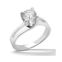 Sparkling 0.75 Carat Solitaire Real Diamond Engagement Ring White Gold 14K