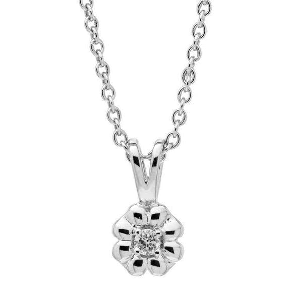 Sparkling 1 Carat Real Round Diamond Pendant Necklace White Gold 14K