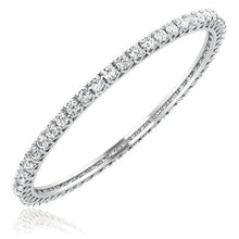 Sparkling 12 Ct Natural Diamonds Women Bangle White Gold 14K