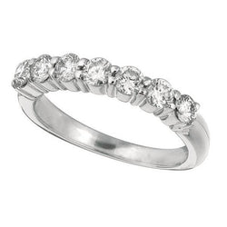 Sparkling 1.05 Carat Round Real Diamond Half Eternity Band Solid Gold 14K