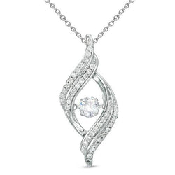 Sparkling 1.4 Carats Natural Diamonds Necklace Pendant White Gold 14K New