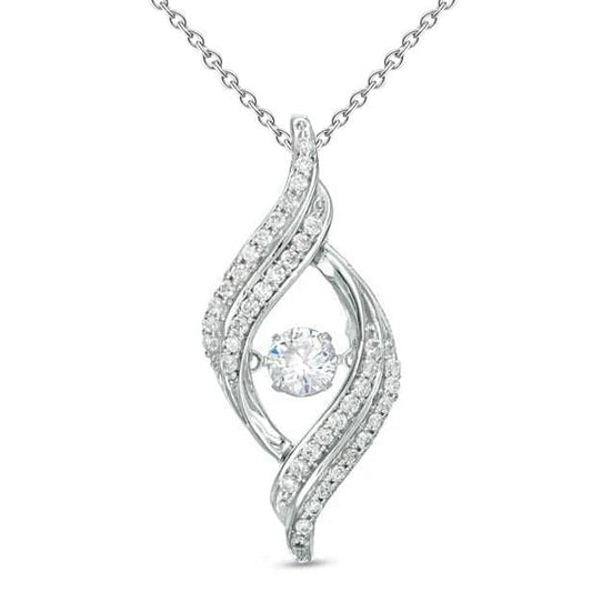 Sparkling 1.4 Carats Natural Diamonds Necklace Pendant White Gold 14K New