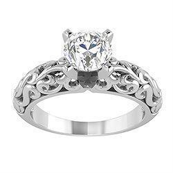 Sparkling 1.50 Carat Solitaire Real Diamond Engagement Ring White Gold