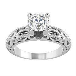 Sparkling 1.50 Carat Solitaire Real Diamond Engagement Ring White Gold