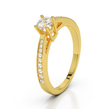 Sparkling 1.50 Ct Natural Diamond Engagement Ring Yellow Gold