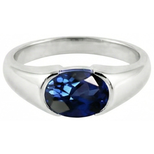 Sparkling 2 Carat Oval Ceylon Blue Sapphire Solitaire Ring