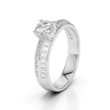 Sparkling 2.10 Ct Real Diamonds Wedding Ring Prong Set White Gold 14K