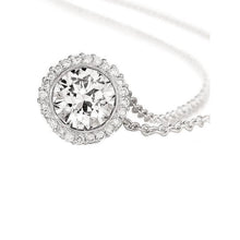 Sparkling 2.24 Carats Round Real Diamond Necklace Pendant White Gold 14K
