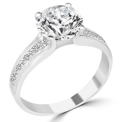 Sparkling 2.50 Carats Natural Earth Mined Diamond Ring With Accents White Gold