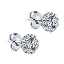 Sparkling 2.50 Ct Natural Earth Mined Diamond Lady Studs Halo Earring White Gold