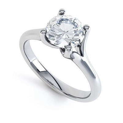 Sparkling 2.50 Ct Round Cut Real Diamond Solitaire Ring White Gold 14K