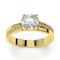 Sparkling 2.65 Carats Natural Earth Mined Diamond Wedding Ring Yellow Gold 14K
