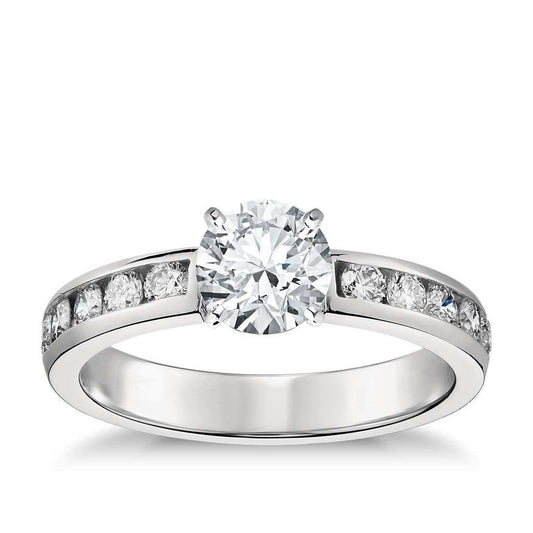 Sparkling 2.90 Ct Round Real Diamond Ring White Gold 14K New