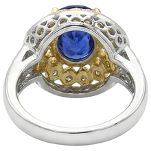 Sparkling 3.11 Ct Oval Tanzanite Natural Earth Mined DIAMOND ( NOT LAB GROWN )s Ring Two Tone Gold