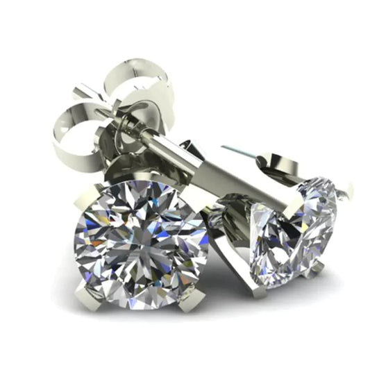 Sparkling 3 Ct Genuine Diamond Stud Earrings