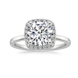 Sparkling 3.40 Ct Genuine Round Diamond Anniversary Ring Halo