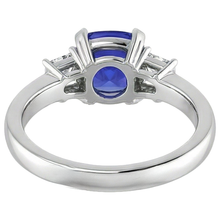 Sparkling 4.01 Carats Tanzanite Cushion And Natural Earth Mined Diamond Anniversary Ring