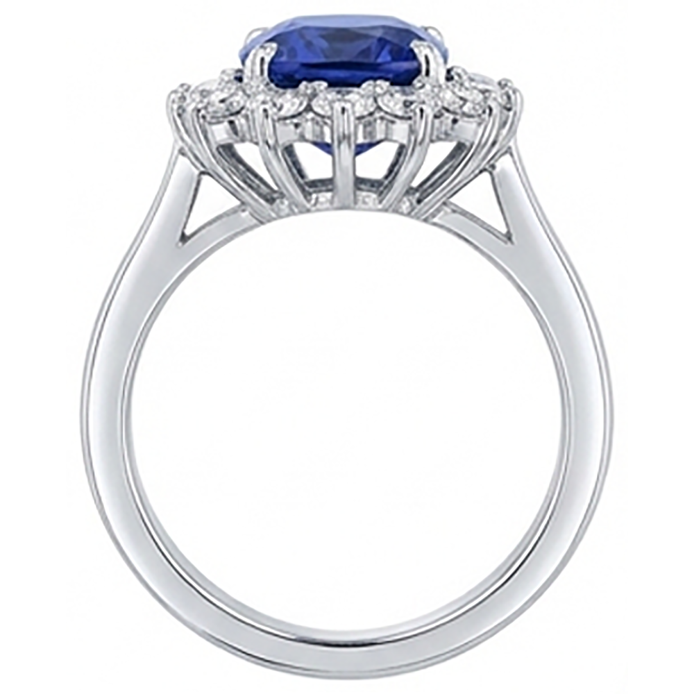 Sparkling 4.30 Carats Cushion Tanzanite Natural Earth Mined DIAMOND ( NOT LAB GROWN ) Anniversary Ring