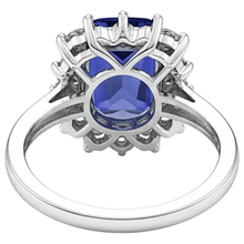 Sparkling 4.30 Carats Cushion Tanzanite Natural Earth Mined DIAMOND ( NOT LAB GROWN ) Anniversary Ring