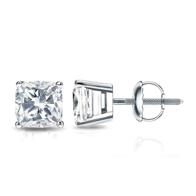 Sparkling 4.40 Ct Prong Set Natural Diamonds Studs Earrings Gold White 14K
