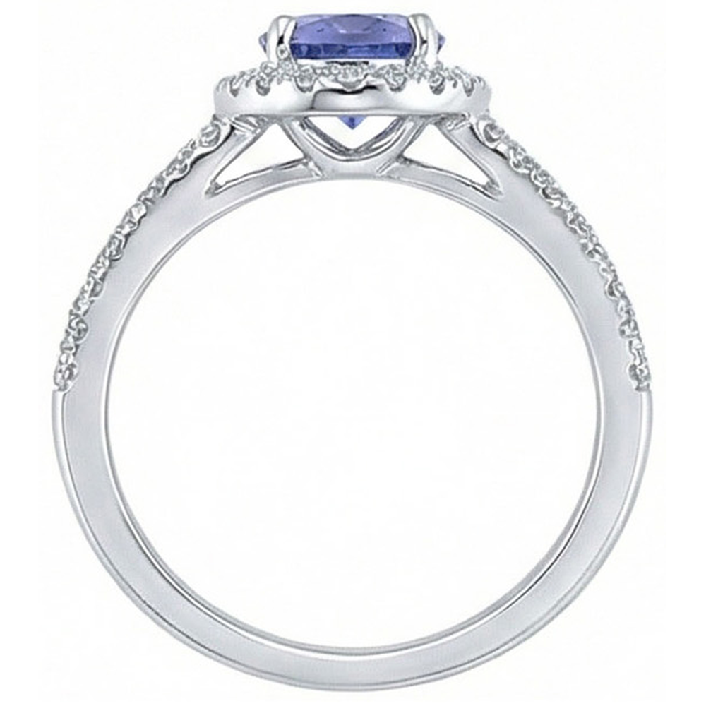 Sparkling 6.01 Ct. Round Ceylon Sapphire Natural Earth Mined DIAMOND ( NOT LAB GROWN )s Ring White Gold 14K