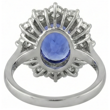 Sparkling 6 Carat Oval AAA Tanzanite And Round Natural Earth Mined DIAMOND ( NOT LAB GROWN )s Ring